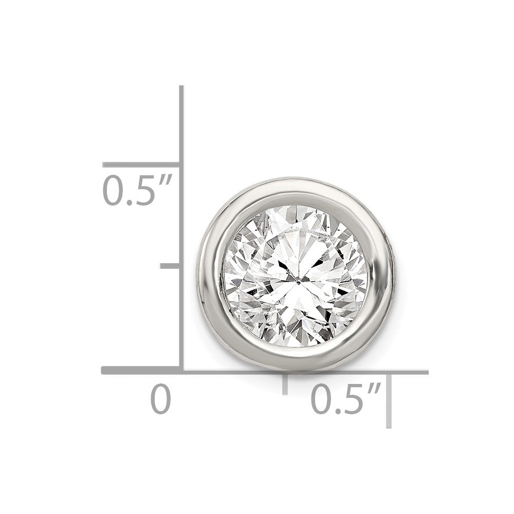 FJC Finejewelers Sterling Silver Round Cubic Zirconia Chain Slide