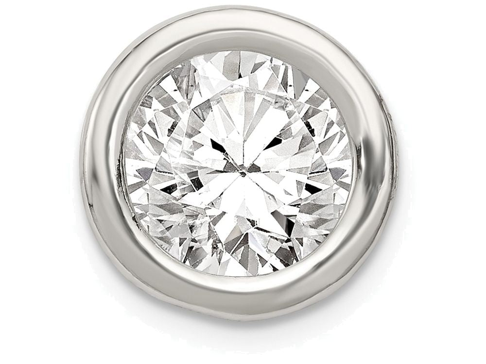 FJC Finejewelers Sterling Silver Round Cubic Zirconia Chain Slide