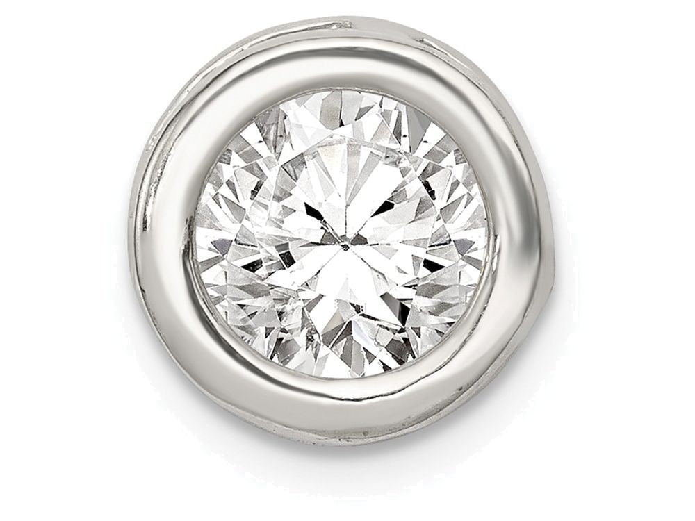 FJC Finejewelers Sterling Silver Round Cubic Zirconia Chain Slide