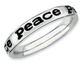 Stackable Expressions Sterling Silver Polished Enameled Peace Stackable Ring