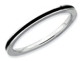 Stackable Expressions Sterling Silver Black Enameled 1.5mm Stackable Ring