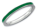 Stackable Expressions Sterling Silver Green Enameled 2.25mm Stackable Ring