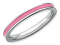 Stackable Expressions Sterling Silver Pink Enameled 2.25mm Stackable Ring