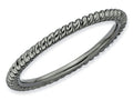 Stackable Expressions Sterling Silver Black-plated Twisted Stackable Ring