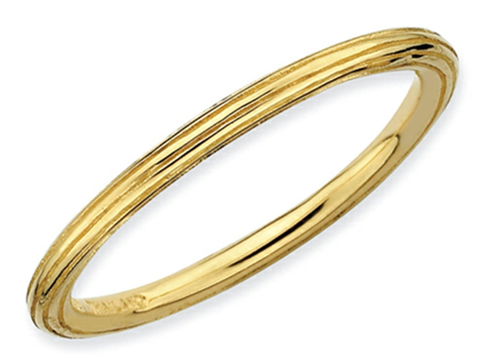 Stackable Expressions Gold Plated Sterling Silver Step-down Stackable Ring