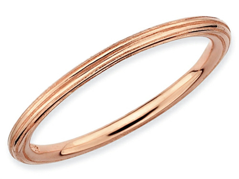 Stackable Expressions Sterling Silver Pink-plated Step-down Stackable Ring