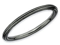 Stackable Expressions Sterling Silver Black-plated Step-down Stackable Ring