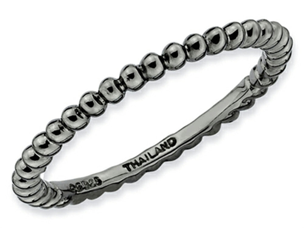 Stackable Expressions Sterling Silver Black-plated Stackable Ring
