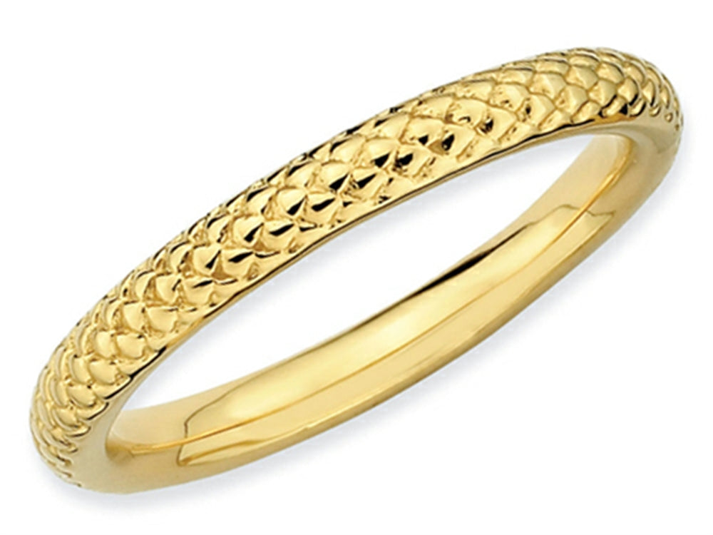 Stackable Expressions Gold Plated Sterling Silver Cable Stackable Ring