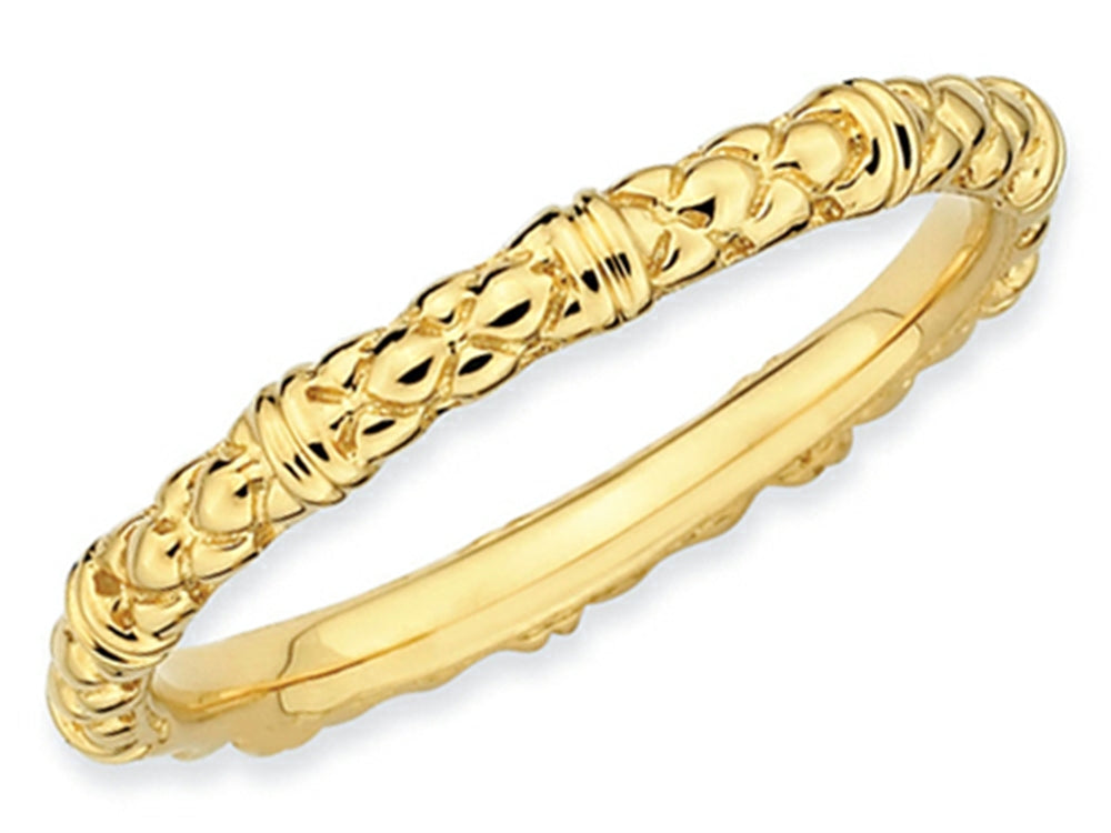 Stackable Expressions Gold Plated Sterling Silver Cable Stackable Ring