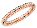 Stackable Expressions Sterling Silver Pink-plated Beaded Stackable Ring