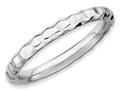 Stackable Expressions Sterling Silver Rhodium Hammered Stackable Ring