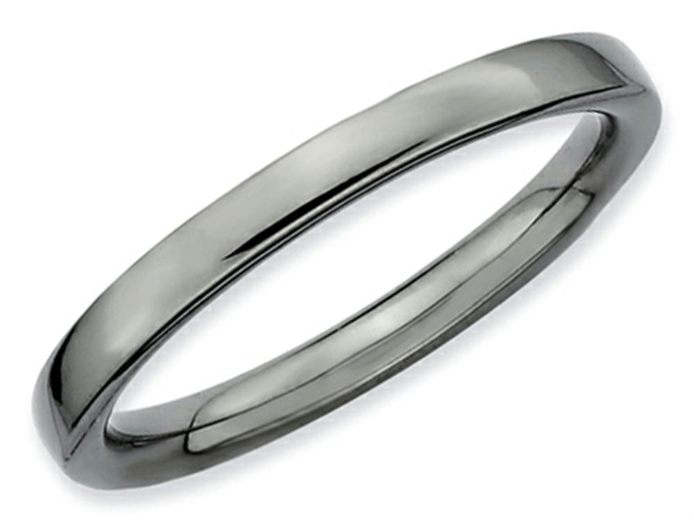 Stackable Expressions Sterling Silver Black-plated Polished Stackable Ring
