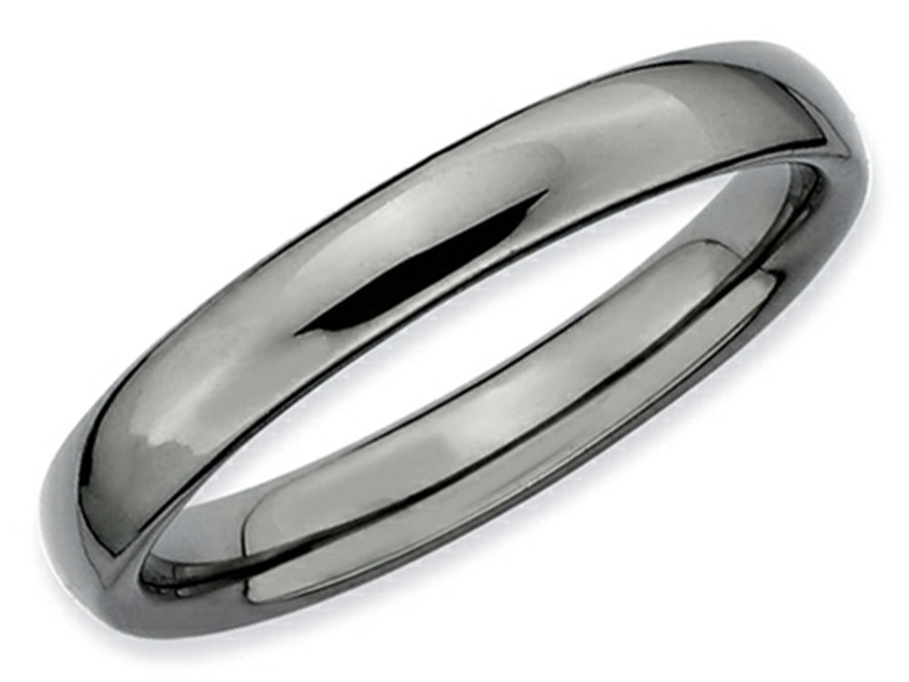Stackable Expressions Sterling Silver Black-plated Polished Stackable Ring