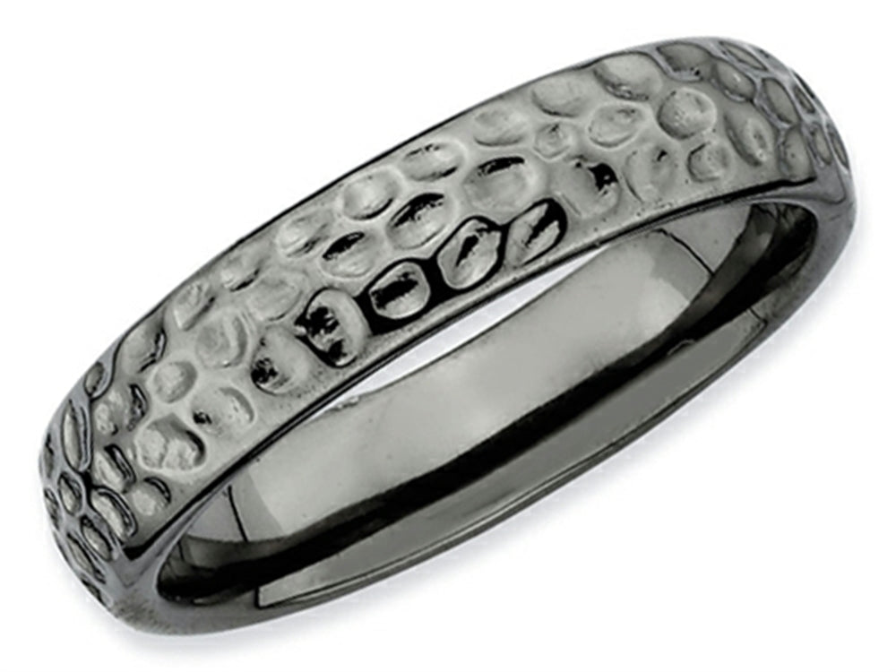 Stackable Expressions Sterling Silver Black-plated Stackable Ring