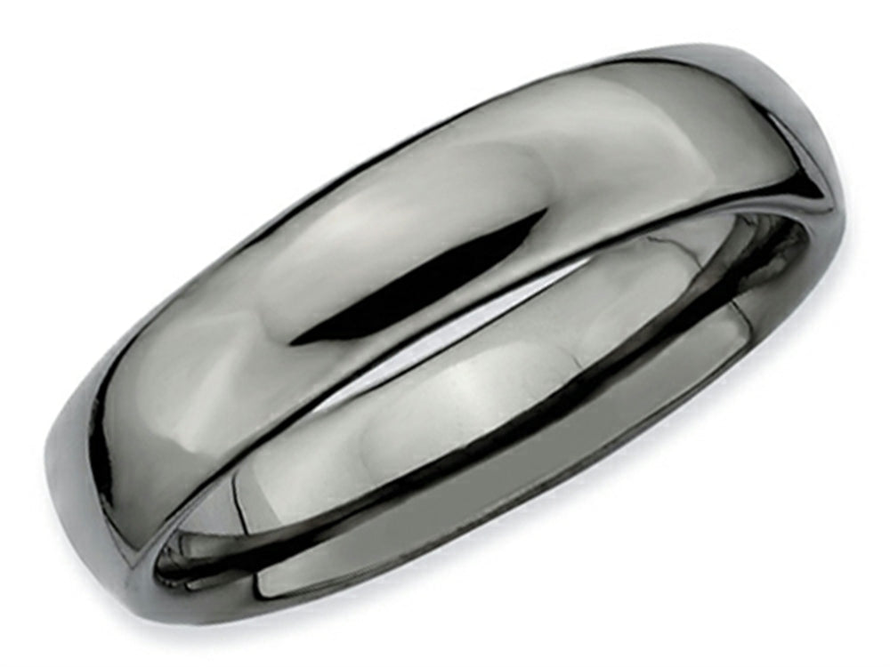 Stackable Expressions Sterling Silver Black-plated Polished Stackable Ring