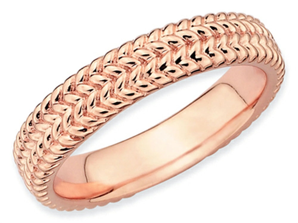Stackable Expressions Sterling Silver Pink-plated Stackable Ring