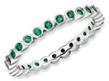 Stackable Expressions Sterling Silver Simulated Emerald Stackable Ring
