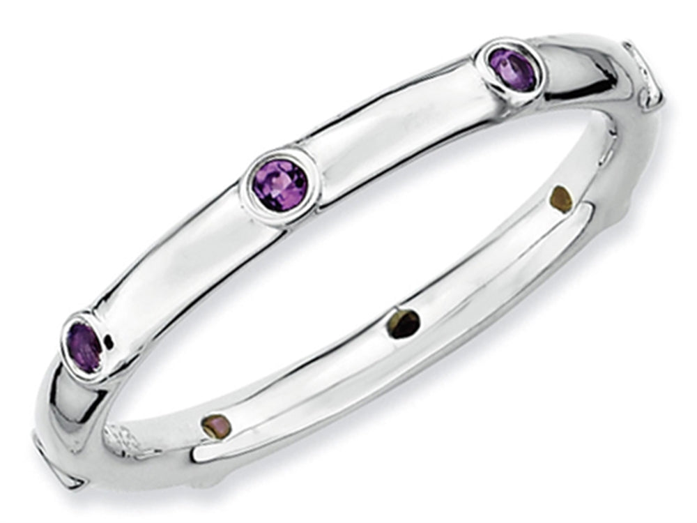 Stackable Expressions Sterling Silver Amethyst Stackable Ring