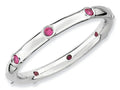Stackable Expressions Sterling Silver Created Ruby Stackable Ring