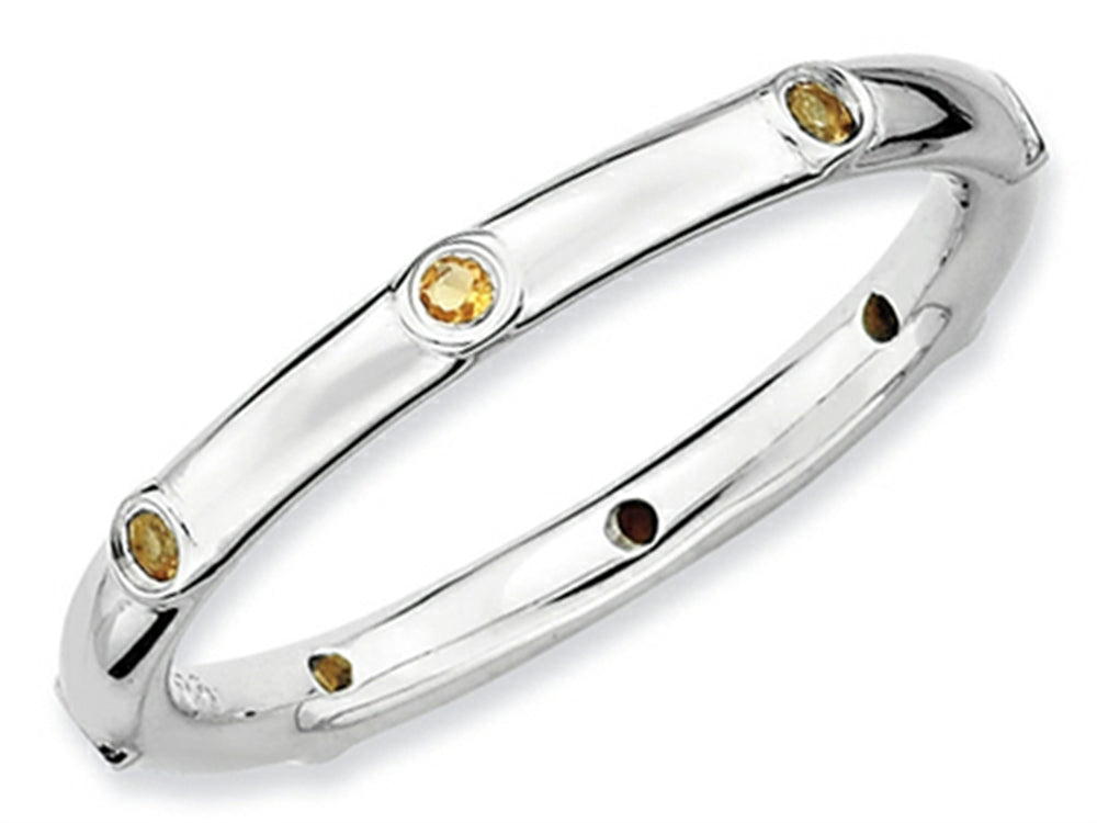 Stackable Expressions Sterling Silver Citrine Stackable Ring