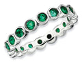 Stackable Expressions Sterling Silver Simulated Emerald Stackable Ring