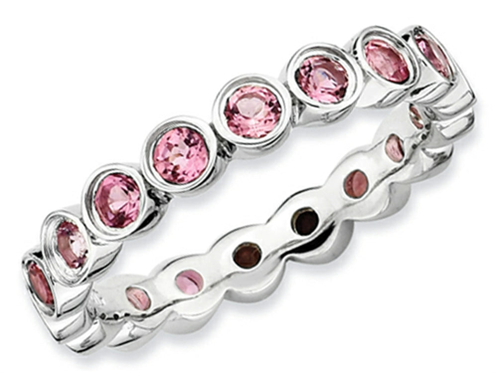Stackable Expressions Sterling Silver Pink Tourmaline Stackable Ring