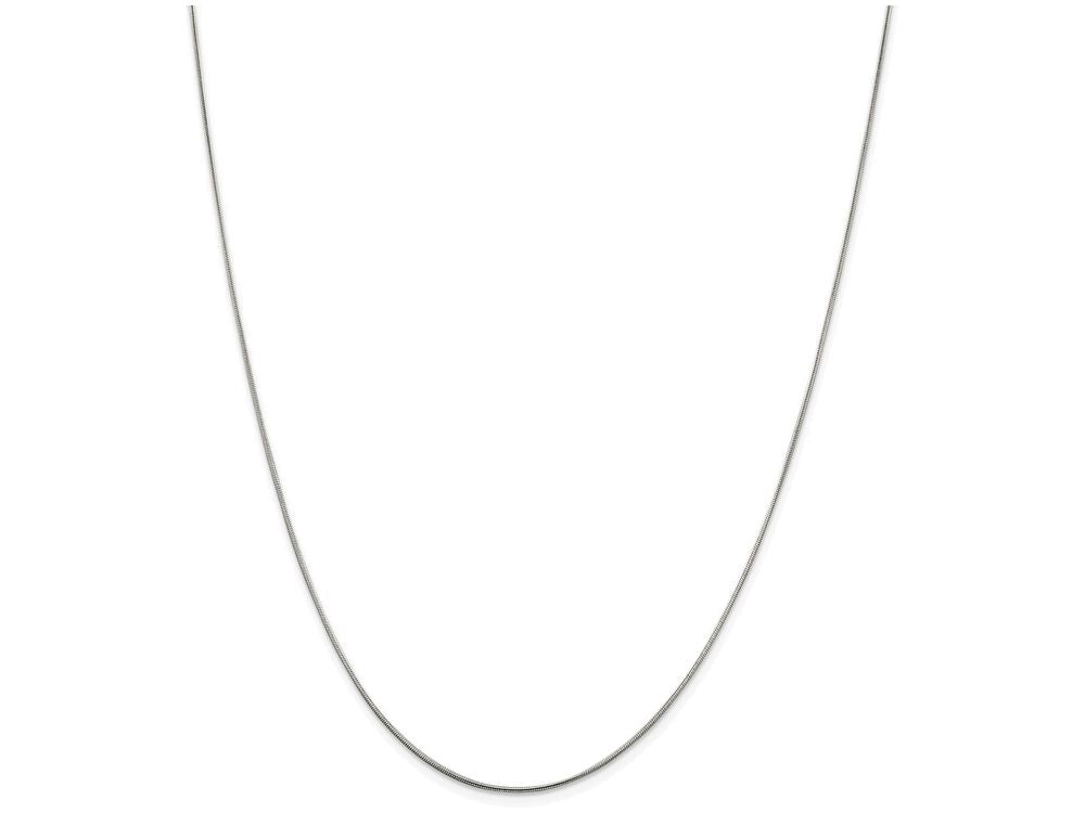FJC Finejewelers 18 Inch Sterling Silver Rhodium .8mm Rd Snake Chain Necklace W/2in Ext.