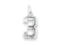 FJC Finejewelers Sterling Silver Small Bright-cut #3 Charm