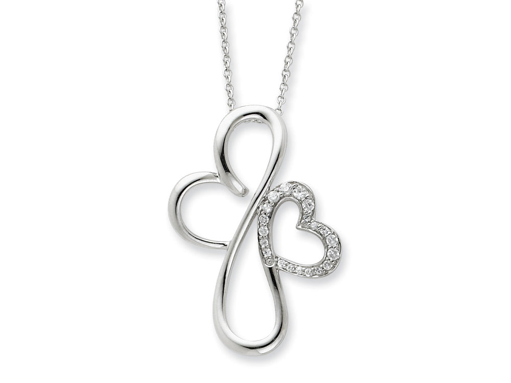 Sentimental Expressions(tm) Sterling Silver and CZ Everlasting Love 18 Inch Necklace