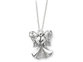 Sentimental Expressions(tm) Sterling Silver Antiqued Angel of Strength 18 Inch Necklace