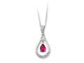 Sentimental Expressions(tm) Sterling Silver July CZ Stone Never Forget Tear 18 Inch Birth Month Necklace