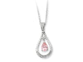 Sentimental Expressions(tm) Sterling Silver Oct. CZ Stone Never Forget Tear 18 Inch Birth Month Necklace