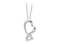Sentimental Expressions(tm) Sterling Silver and CZ Protected Heart 18 Inch Necklace