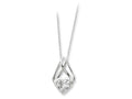 Sentimental Expressions(tm) Sterling Silver and CZ Wrapped Around My Heart 18 Inch Necklace