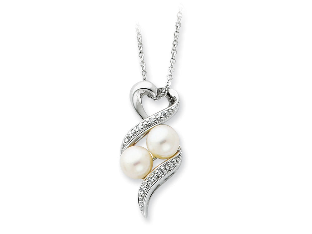 Sentimental Expressions(tm) Sterling Silver 2 P`s in a Pod Motherhood/ Friendship 18 Inch Necklace