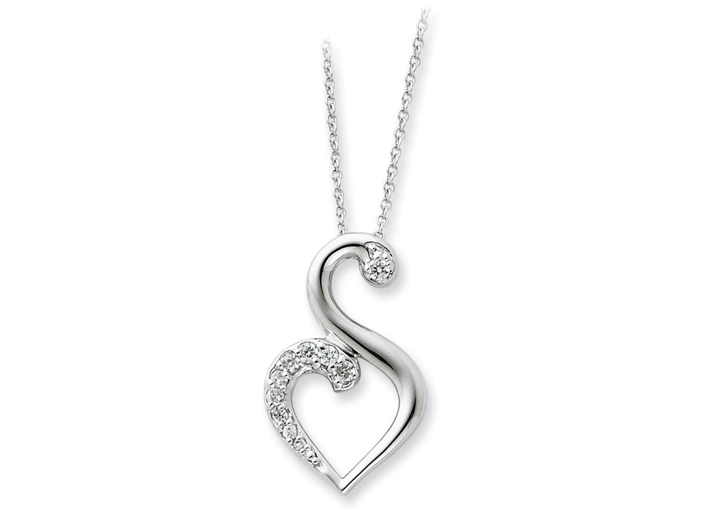 Sentimental Expressions(tm) Sterling Silver and CZ Journey of Friendship 18 Inch Necklace