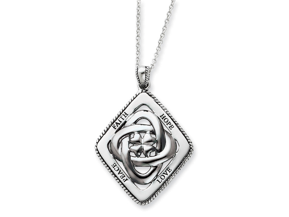 Sentimental Expressions(tm) Sterling Silver Antiqued Family Blessings 18 Inch Necklace