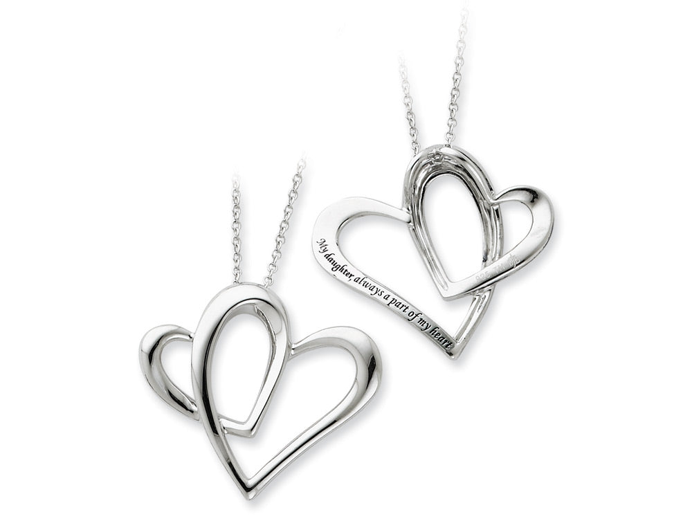 Sentimental Expressions(tm) Sterling Silver Daughter A Part of My Heart 18 Inch Necklace