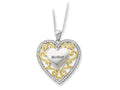 Sentimental Expressions(tm) Sterling Silver and Mother 18 Inch Heart Necklace