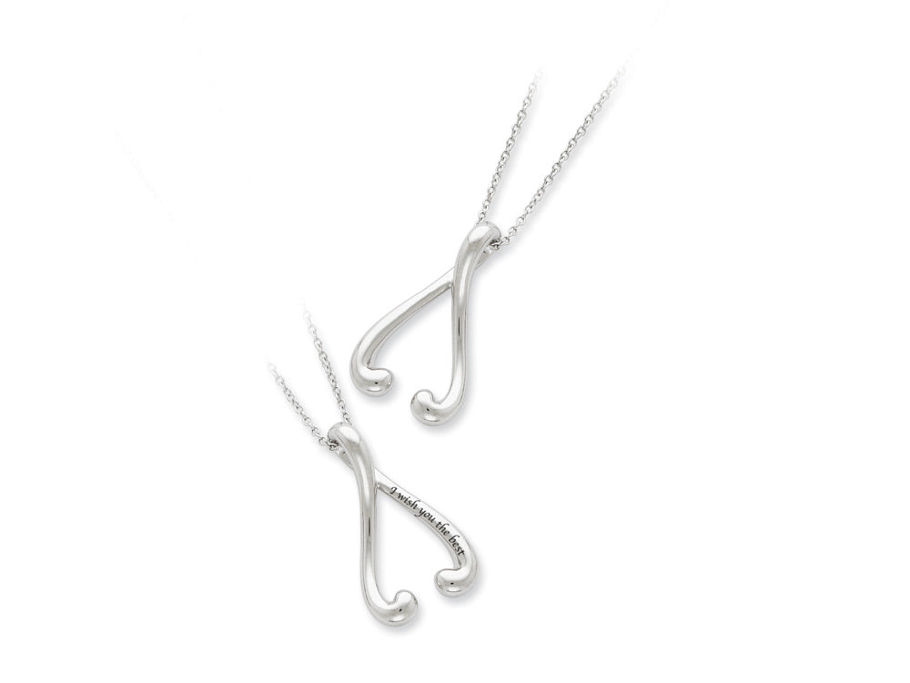 Sentimental Expressions(tm) Sterling Silver Polished I Wish You the Best 18 Inch Necklace