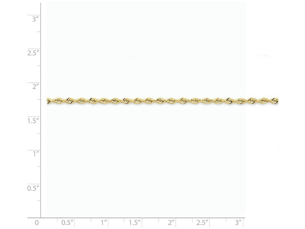 FJC Finejewelers 9 Inch 14k Yellow Gold 2.25mm bright-cut Quadruple Rope Chain Ankle Bracelet (Smaller Ankles)