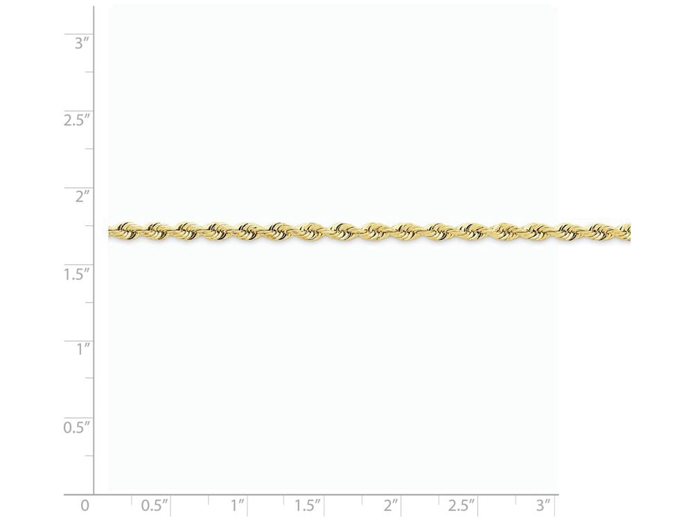 FJC Finejewelers 9 Inch 14k Yellow Gold 3.0mm bright-cut Quadruple Rope Chain Ankle Bracelet (Smaller Ankles)