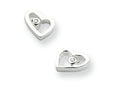 White Ice Sterling Silver Diamond Heart Earrings