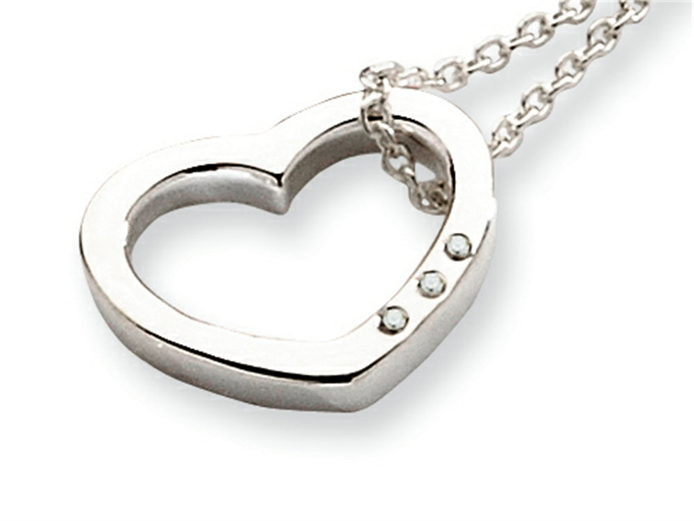 White Ice Sterling Silver Diamond Heart Necklace