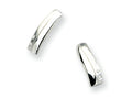White Ice Sterling Silver Satin and Polished Diamond Earrings
