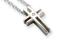 White Ice Sterling Silver Diamond Cross Necklace