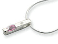 White Ice Sterling Silver Diamond and Pink Topaz Necklace