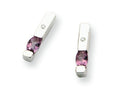 White Ice Sterling Silver Diamond and Pink Topaz Earrings