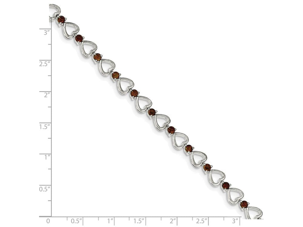 FJC Finejewelers Sterling Silver Garnet Bracelet